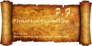 Pinterics Filoména névjegykártya